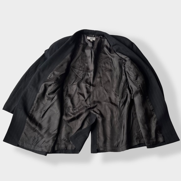 Tamotsu NY Black Pinstripe Blazer Jacket 14W - Picture 7 of 12